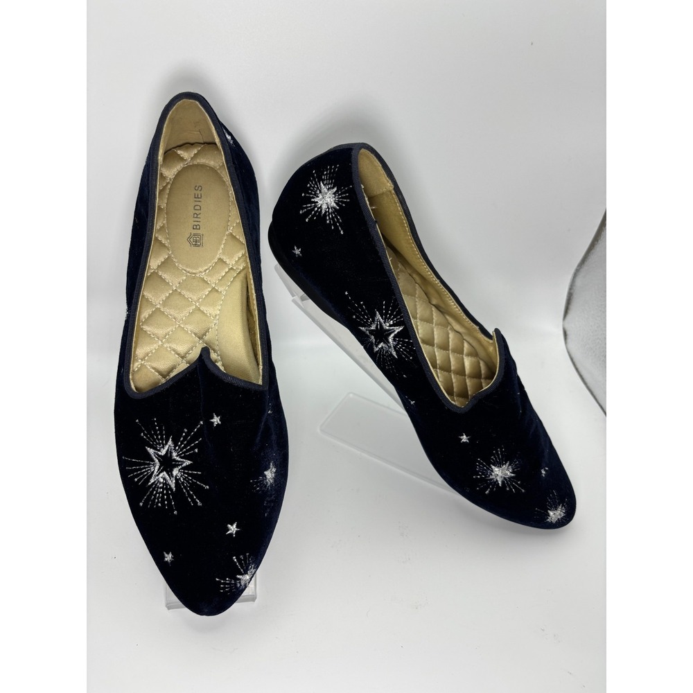 Birdies Starling Loafers "Twilight Star Velvet" Embroidered flatsSize 6.5 - Picture 2 of 9